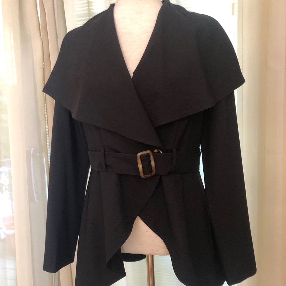🎉HP🎉 New Privy Belt Shawl Collar Black Wrap Coat